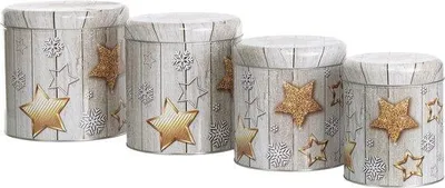 Produktbild von Weihnachtsplätzchendosen aus Metall mit Sternenmotiv