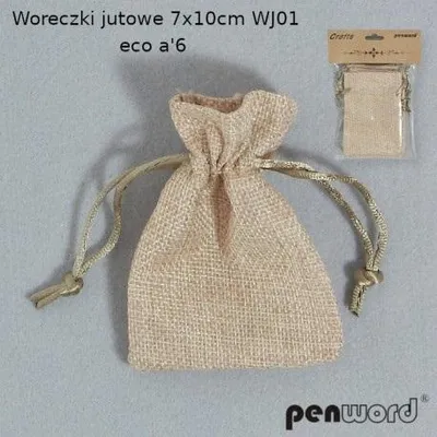 Zdjęcie produktu dla Woreczki jutowe naturalne 7x10cm 6szt