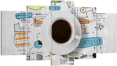 Produktbild von Bild auf Leinwand - Leinwandbild - Kaffee Morgen Tasse Frühstück - 160x85cm - Wand Bild - Wanddeko - Leinwanddruck - Bilder - Kunstdruck - Wanddekoration - Leinwand bilder - Wandkunst - EA160x85-2481