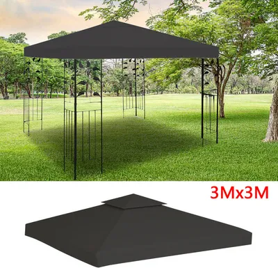 Image de TolleTour Toit de rechange pour abri Toit de tente pour pavillon pliant Toit de pavillon Bâche de toit 3x3M Anthracite