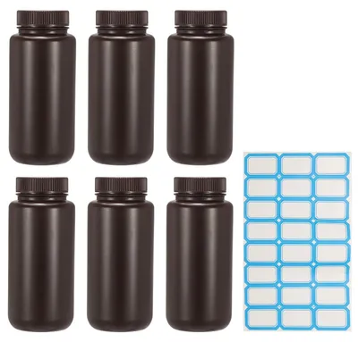 Image de Elzusha - Lot de 6 flacons de laboratoire pour réactifs, adaptés aux liquides