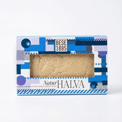 Produktbild von Zuckerfreie Tahin-Halva mit Dattel-Extrakt, Köstliche Halva aus der Türkei 227 g –– 60% Sesampaste – Glutenfrei