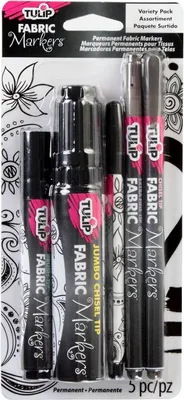 Produktbild von Tulip Textilstifte schwarz Set 5 Stück permanente Marker