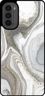 Produktbild von Smartphonica Handytasche passend für Motorola Moto G52 / G82 mit Marmordruck - TPU Rückabdeckung Fall Marmor Design - Silber