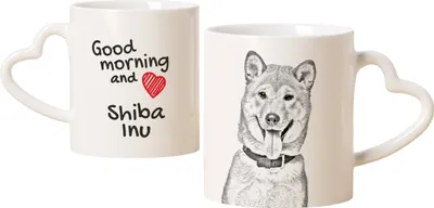 Immagine prodotto di Shiba Inu - Tazza con cane, graziosa tazza con manico a forma di cuore, regalo universale del marchio Art-Dog