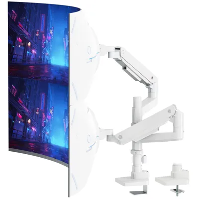 Produktbild von Monitorarm für 2 Monitore 17–49 Zoll, übereinander, Gasfeder, höhenverstellbar, 2–20 kg je Arm, VESA 75x75/100x100 mm