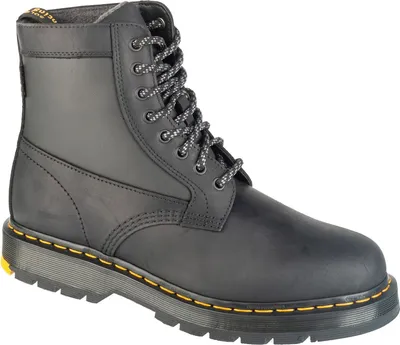 A single black boot shown from a three-quarter angle against a white background.