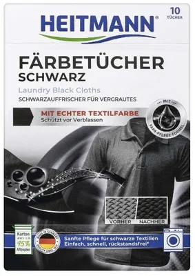Produktbild von Heitmann, Tücher zum Auffrischen von Schwarz, 10 Stück