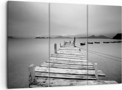 Produktbild von Bild auf Leinwand - Leinwandbild - Brücke See - 105x70cm - Wand Bild - Wanddeko - Wandbilder - Leinwanddruck - Bilder - Kunstdruck - Wanddekoration - Leinwand bilder - Wandkunst - CE105x70-3523