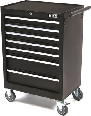 Produktbild von HBM Werkzeugwagen mit 7 Schubladen – SCHWARZ