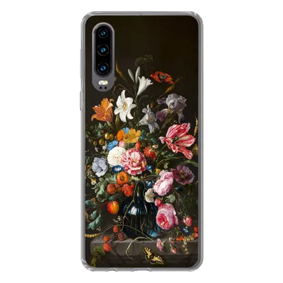 Produktbild von MuchoWow® Handyhülle Schutzhülle Hülle für Huawei P30 Vase mit Blumen - Jan Davidsz de Heem - Kunst Silikon Softcase Handy Hülle - Kartenbesitzer