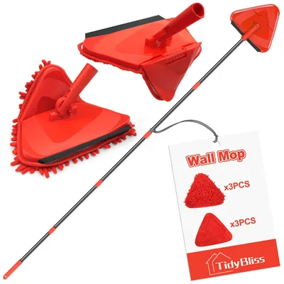 Obrázek produktu pro Červený mop na čištění stěn s dlouhou rukojetí
