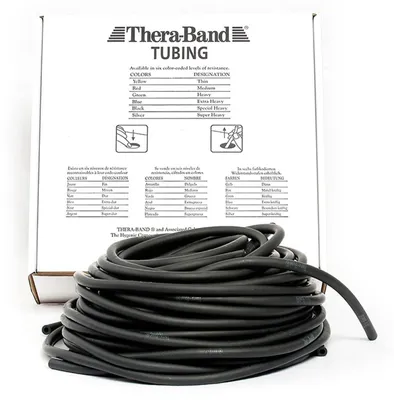 Produktbild von TheraBand Tubing Rolle 30,50 m – Original Trainingsschlauch für Therapie, Fitness & Rehabilitation spezial stark/schwarz