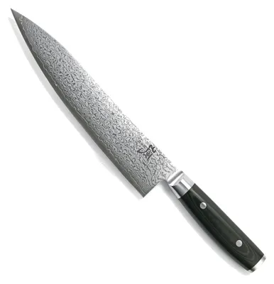 Image de Couteau de chef Yaxell - 24 cm - acier damassé inoxydable 69 plis - manche en Micarta.