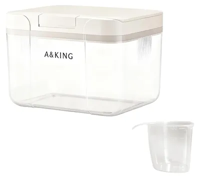 Vorratsbehälter 2,9 l, transparent, mit Druckdeckel und Messlöffel