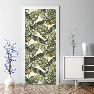 Produktbild von Dekorative Türposter selbstklebend Wandaufkleber Türaufkleber Palmblätter Exotisch 85 x 200 cm
