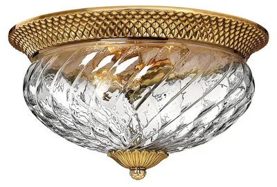 Produktbild von Deckenleuchte, 3-Flammig, Messing, Glas klar, D 36,1 cm