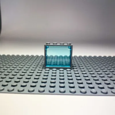 Image de LEGO® 1x4x3 Fenêtre Transparent Bleu Cadre Gris pour maison, bâtiment NOUVEAU ! Quantité 100x