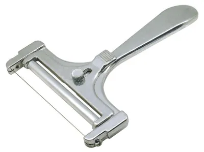 Käsehobel aus Aluminium mit Schneidedraht, 15 cm, Grau