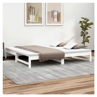 Produktbild von Ausziehbares Tagesbett ohne Matratze, weiß, 2x(90x200) cm