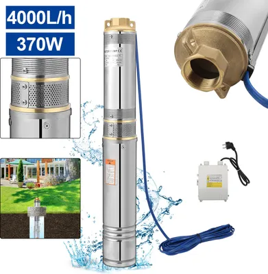Produktbild von Izrielar Brunnenpumpen Tiefbrunnenpumpe Ø110mm Brunnenpumpe Edestahl mit 0.37KW 4000L/H Fördermenge, Tauchdruckpumpe für Brunnengehäuse
