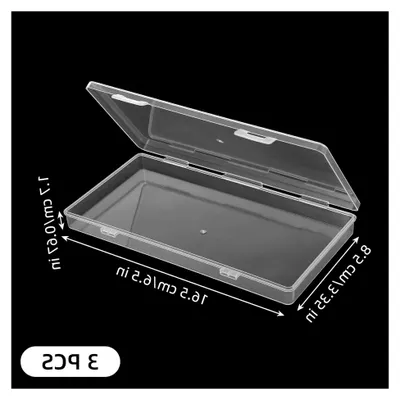 Produktbild von 3er Set Aufbewahrungsboxen mit Deckel 16,5x8,5cm Mini Kunststoff Klappdeckel Klare Rechteckige Staubdichte Organizer Boxen für Schmuck und Bastelarbeiten