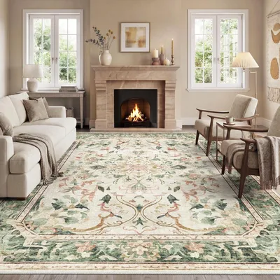 Immagine prodotto di Tappeto vintage, 300x400 cm, lavabile, color verde
