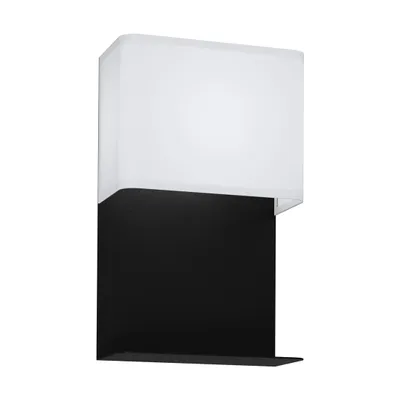 Produktbild von EGLO LED Wandlampe Galdakao, Wandleuchte mit Ablage, Wandstrahler innen Vintage, aus Stahl und Textil, Wohnzimmerlampe, Flurlampe mit Schalter