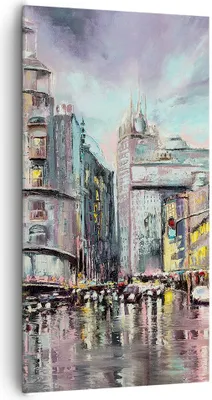 Produktbild von Bild auf Leinwand - Leinwandbild - Stadt Straße Haus - 65x120cm - Wand Bild - Wanddeko - Wandbilder - Leinwanddruck - Bilder - Kunstdruck - Wanddekoration - Leinwand bilder - Wandkunst - PA65x120-3440
