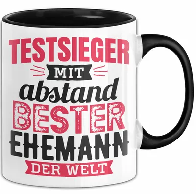Produktbild von Lustige Tasse Geschenk  Mit Bester Ehemann Der Welt Spruch (Schwarz)