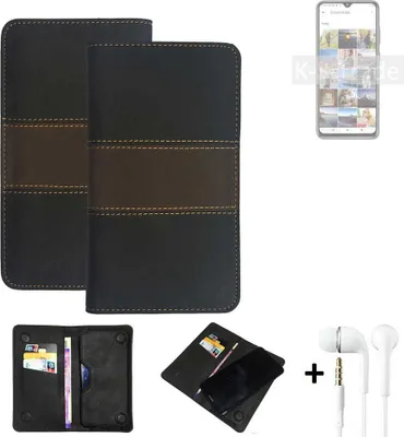 Produktbild von K-S-Trade Handyhülle + Kopfhörer kompatibel mit Cubot Note 30 Schutzhülle Walletcase Bookstyle Tasche Schutz Case Hülle Wallet Cover Kunstleder