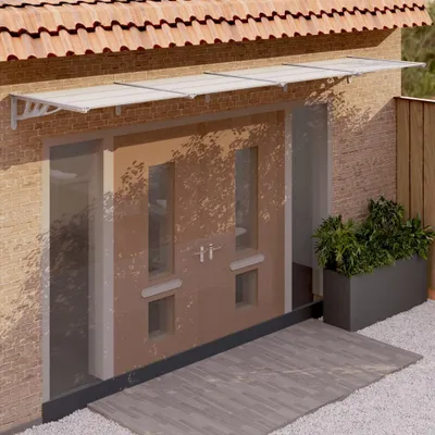 Obrázok produktu pre The Living Store Strieška na dvere Sivá a transparentná 396x90 cm Polykarbonát