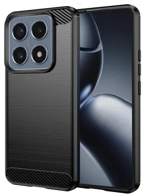 Produktbild von Techsuit Carbon Silicone Back Cover Hülle für Xiaomi 14T Pro - Schwarz
