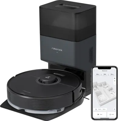 Produktbild von roborock Q7 Max+ Saugroboter mit Absaugstation, 4200Pa Saugkraft, Staubsauger Wischroboter PreciSense-LiDAR-Navigation, Teppiche, Tierhaare (Schwarz)