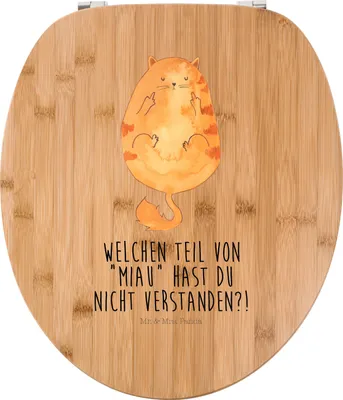 Produktbild von Mr. & Mrs. Panda WC Sitz Katze Mittelfinger - Transparent - Geschenk, Cats, Klo-Deckel, Brille, Kater, klo deckel, Katzen, Klositz, Toilettendeckel, Cat, WC-Sitz, Mietze