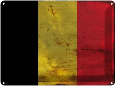 Produktbild von vianmo Blechschild 30x40 cm Belgien Belgium Flagge Fahne Wappen