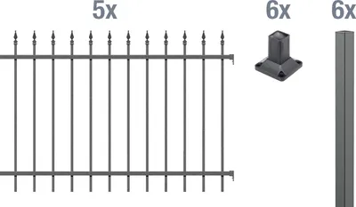 Produktbild von Alberts Zierzaun - Komplettset Chaussee, Höhe 120 cm, Länge 10 m, anthrazit, zum Aufschrauben