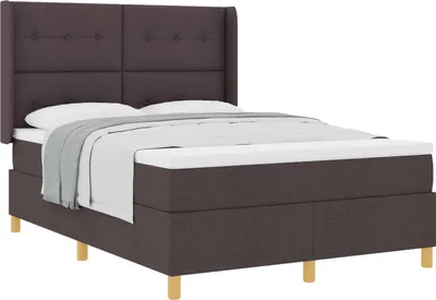 Obrázok produktu pre Posteľ s pružinovým rámom Tmavohnedá 140 x 200 cm látka