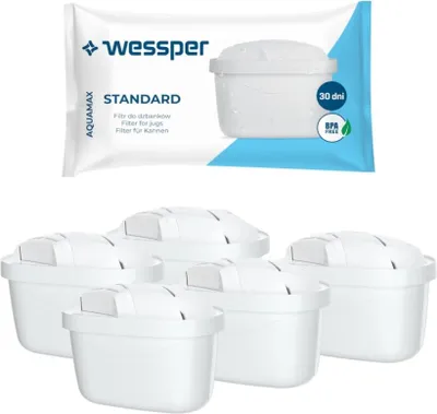 Obrázek produktu pro Náhradní filtry Wessper AquaMax Standard pro filtrační konvice, 5x95g
