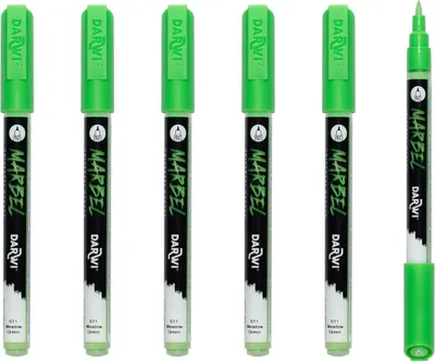 Produktbild von Darwi 6x Marker Acrylfarbe, extrafeine Spitze 0,7mm Wiesengrün| DA0223001611C