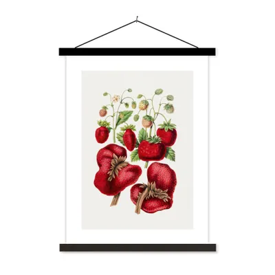 Produktbild von MuchoWow® Textilposter Lebensmittel - Obst - Erdbeeren 90x120 cm mit schwarzem Rahmen - Dekoration