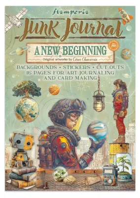 Junk Journal Sticker-Set, 21x29,7 cm, Papier, Multicolor