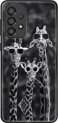 Produktbild von König Design Hülle kompatibel mit Samsung Galaxy A33 5G Kunststoff Soft Handyhülle - Handy Case 3 Giraffen