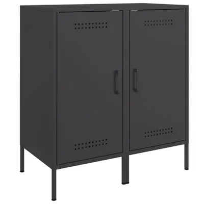 Zdjęcie produktu dla Szafki, 2 szt., czarne, 36x39x79 cm, stal