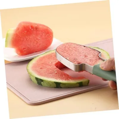 Produktbild von Obstschneider aus Edelstahl für Wassermelonen zum Vierteln und Schneiden von Fruchtscheiben