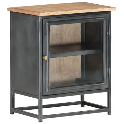 Produktbild von Nachttisch Grau 40x30x50 cm Massivholz Akazie