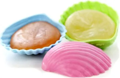 Produktbild von Candy Schleckmuscheln bunt einzeln verpackte Fruchthartkaramelle 9g