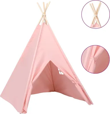 Obrázek produktu pro Dětské týpí s úložnou taškou peachskin růžové 120x120x150 cm