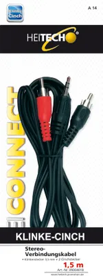 Produktbild von Aux-in-Kabel, Stereo-Verbindungskabel, 3,5mm Klinkenstecker auf 2 x Cinch-Stecker, 1,5m