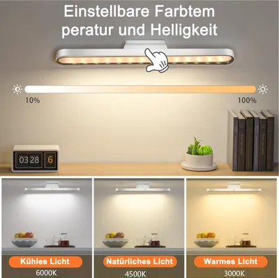 Produktbild von MODFU Unterbauleuchte, Küche LED, Schrankleuchten, 33cm 3 Lichtfarbe Dimmbare Schrankbeleuchtung Kabellos mit Drei Farbtemperaturen, Ohne Bohren